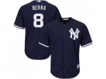 New York Yankees #8 Yogi Berra Replica Navy Blue Alternate MLB Jersey