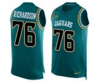 Jacksonville Jaguars #76 Will Richardson Limited Teal Green Player Name & Number Tank Top Football Jersey