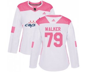 Women Washington Capitals #79 Nathan Walker Authentic White Pink Fashion NHL Jersey