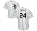Chicago White Sox #24 Joe Crede White Home Flex Base Authentic Collection Baseball Jersey