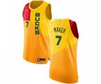 Milwaukee Bucks #7 Thon Maker Authentic Yellow Basketball Jersey - City Edition