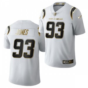 Los Angeles Chargers #93 Justin Jones Nike White Golden Limited Jersey