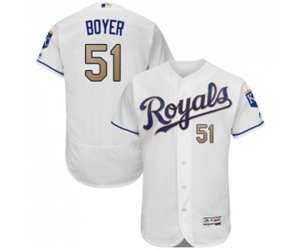 Kansas City Royals #51 Blaine Boyer White Flexbase Authentic Collection Baseball Jersey