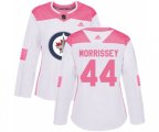 Women Winnipeg Jets #44 Josh Morrissey Authentic White Pink Fashion NHL Jersey