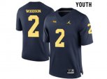2016 Youth Jordan Brand Michigan Wolverines Charles Woodson #2 College Football Limited Jersey - Navy Blue