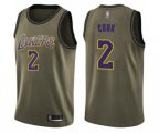 Los Angeles Lakers #2 Quinn Cook Swingman Green Salute to Service Basketball Jersey