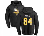 Minnesota Vikings #84 Randy Moss Black Name & Number Logo Pullover Hoodie