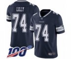 Dallas Cowboys #74 Bob Lilly Navy Blue Team Color Vapor Untouchable Limited Player 100th Season Football Jersey