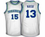 Dallas Mavericks #13 Steve Nash Authentic White Throwback Basketball Jersey