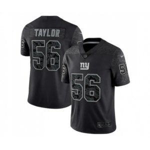 New York Giants #56 Lawrence Taylor Black Reflective Limited Stitched Football Jersey