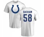 Indianapolis Colts #58 Tarell Basham White Name & Number Logo T-Shirt