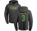 Seattle Seahawks #3 Russell Wilson Ash One Color Pullover Hoodie