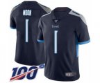 Tennessee Titans #1 Warren Moon Navy Blue Team Color Vapor Untouchable Limited Player 100th Season Football Jersey