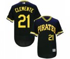Pittsburgh Pirates #21 Roberto Clemente Black Flexbase Authentic Collection Cooperstown Baseball Jersey