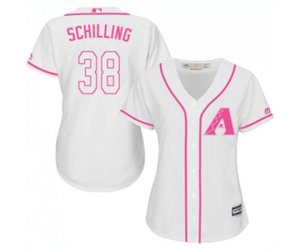 Women\'s Arizona Diamondbacks #38 Curt Schilling Replica White Fashion Baseball Jersey