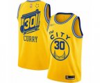 Golden State Warriors #30 Stephen Curry Authentic Gold Hardwood Classics Basketball Jersey - The City Classic Edition