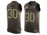 Denver Broncos #30 Terrell Davis Green Stitched NFL Limited Salute To Service Tank Top Jersey