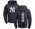 New York Yankees #65 James Paxton Navy Blue Backer Pullover Hoodie