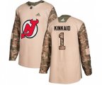 New Jersey Devils #1 Keith Kinkaid Authentic Camo Veterans Day Practice Hockey Jersey