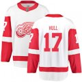 Detroit Red Wings #17 Brett Hull Fanatics Branded White Away Breakaway NHL Jersey