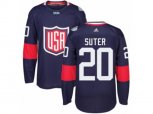 Youth Adidas Team USA #20 Ryan Suter Premier Navy Blue Away 2016 World Cup Ice Hockey Jersey