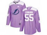 Tampa Bay Lightning #55 Braydon Coburn Purple Authentic Fights Cancer Stitched NHL Jersey
