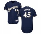 Milwaukee Brewers #45 Jhoulys Chacin Navy Blue Alternate Flex Base Authentic Collection Baseball Jersey