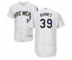 Milwaukee Brewers Corbin Burnes White Home Flex Base Authentic Collection Baseball Player Jersey