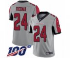 Atlanta Falcons #24 Devonta Freeman Limited Silver Inverted Legend 100th Season Football Jersey
