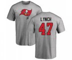 Tampa Bay Buccaneers #47 John Lynch Ash Name & Number Logo T-Shirt