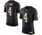 Oakland Raiders #4 Derek Carr Elite Black Gold Team Color Football Jersey