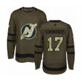 New Jersey Devils #17 Wayne Simmonds Authentic Green Salute to Service Hockey Jersey