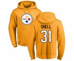 Pittsburgh Steelers #31 Donnie Shell Gold Name & Number Logo Pullover Hoodie