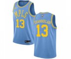 Los Angeles Lakers #13 Wilt Chamberlain Authentic Blue Hardwood Classics Basketball Jersey