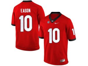 Men\'s Georgia Bulldogs Jacob Eason #10 College Football Limited Jerseys - Red