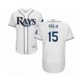 Tampa Bay Rays #15 Emilio Pagan Home White Home Flex Base Authentic Collection Baseball Player Jersey