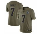 Dallas Cowboys #7 Trevon Diggs 2022 Olive Salute To Service Limited Stitched Jersey