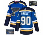 Adidas St. Louis Blues #90 Ryan O'Reilly Authentic Royal Blue Fashion Gold NHL Jersey
