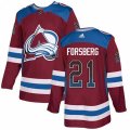 Colorado Avalanche #21 Peter Forsberg Authentic Burgundy Drift Fashion NHL Jersey