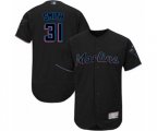 Miami Marlins Caleb Smith Black Alternate Flex Base Authentic Collection Baseball Player Jersey