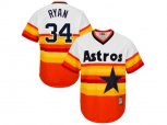 Houston Astros #34 Nolan Ryan Majestic Orange Alternate Cool Base Cooperstown Collection Jersey