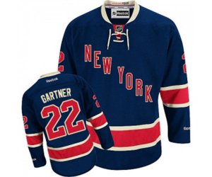 Reebok New York Rangers #22 Mike Gartner Authentic Navy Blue Third NHL Jersey