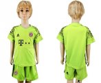 2017-18 Bayern Munich Fluorescent Green Youth Goalkeeper Soccer Jersey