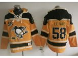 Pittsburgh Penguins #58 Kris Letang Gold Sawyer Hooded Sweatshirt Stitched NHL Jersey