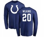 Indianapolis Colts #20 Jordan Wilkins Royal Blue Name & Number Logo Long Sleeve T-Shirt