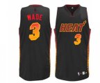Miami Heat #3 Dwyane Wade Authentic Black Vibe Basketball Jersey