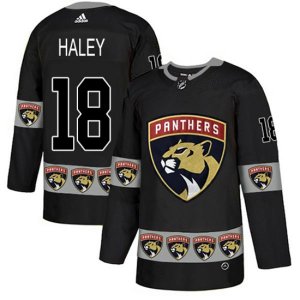 Florida Panthers #18 Micheal Haley Authentic Black Team Logo Fashion NHL Jersey