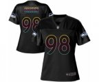 Women Seattle Seahawks #98 Rasheem Green Game Black Fashion Football Jersey