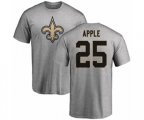 New Orleans Saints #25 Eli Apple Ash Name & Number Logo T-Shirt