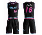 Miami Heat #16 James Johnson Swingman Black Basketball Suit Jersey - City Edition